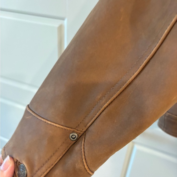 The Territory Ahead Leather Jacket Aztec Southwest Blanket Lined Brown Men’s M - Picture 13 of 15